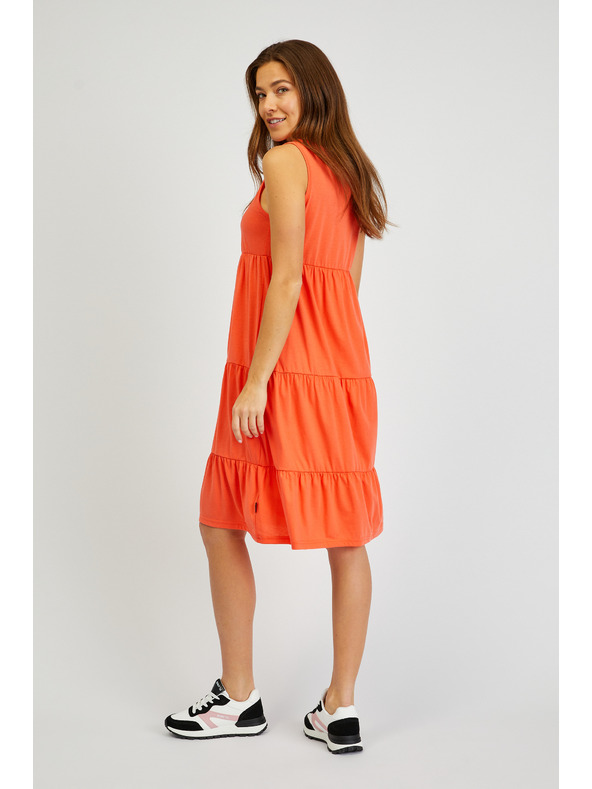 Sam 73 Oranžové dámské letní šaty s volánem SAM 73 Chantal