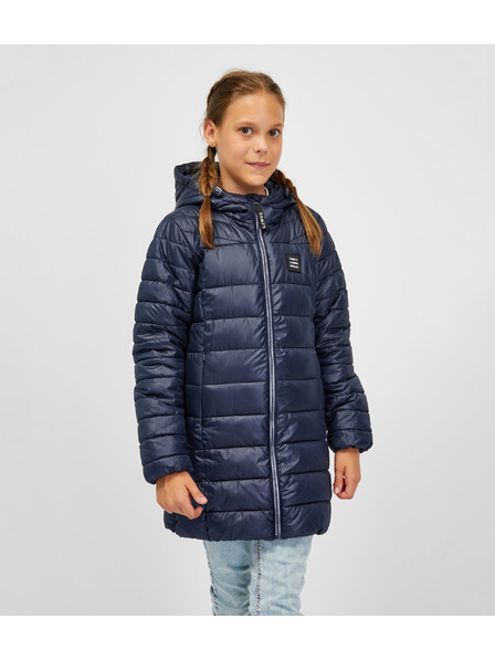Sam 73 Tmavě modrý dětský prošívaný kabát s kapucí SAM 73 Nadine