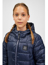 Sam 73 Tmavě modrý dětský prošívaný kabát s kapucí SAM 73 Nadine