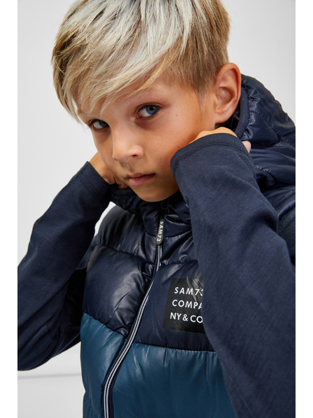 Sam 73 Tmavě modrá dětská prošívaná vesta s kapucí SAM 73 Jifunza