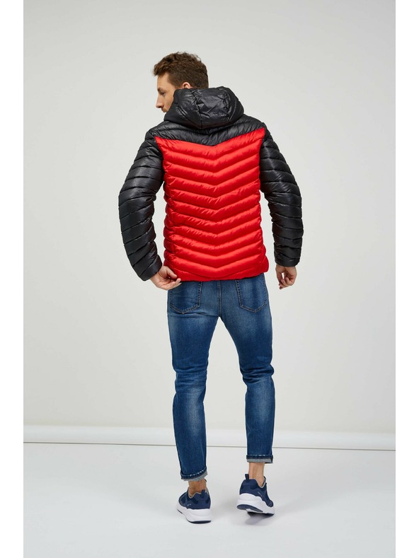 Sam 73 Černo-červená pánská prošívaná bunda SAM 73 Ulrik