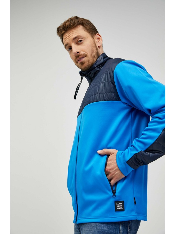 Sam 73 Modrá pánská mikina se zipem SAM 73 Judin