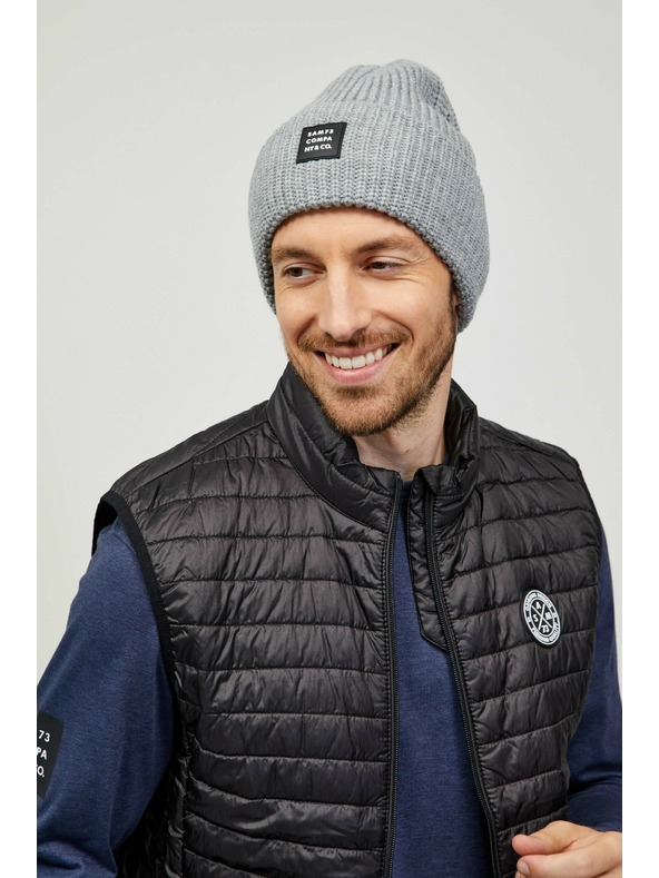 Sam 73 Šedá unisex žebrovaná zimní čepice SAM 73 Dublin