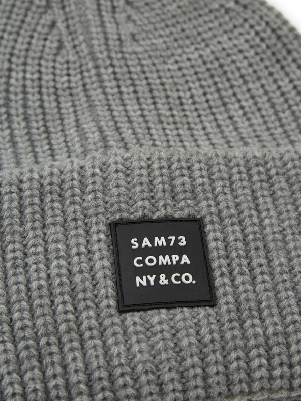 Sam 73 Šedá unisex žebrovaná zimní čepice SAM 73 Dublin