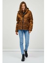 Sam 73 Hnědá dámská prošívaná zimní bunda s kapucí SAM 73 Gede