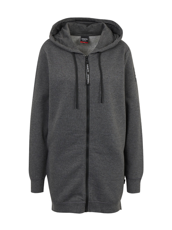 Sam 73 Šedá dámská žíhaná mikina na zip s kapucí SAM 73 Drusilia