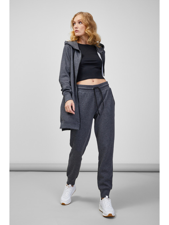 Sam 73 Šedá dámská žíhaná mikina na zip s kapucí SAM 73 Drusilia