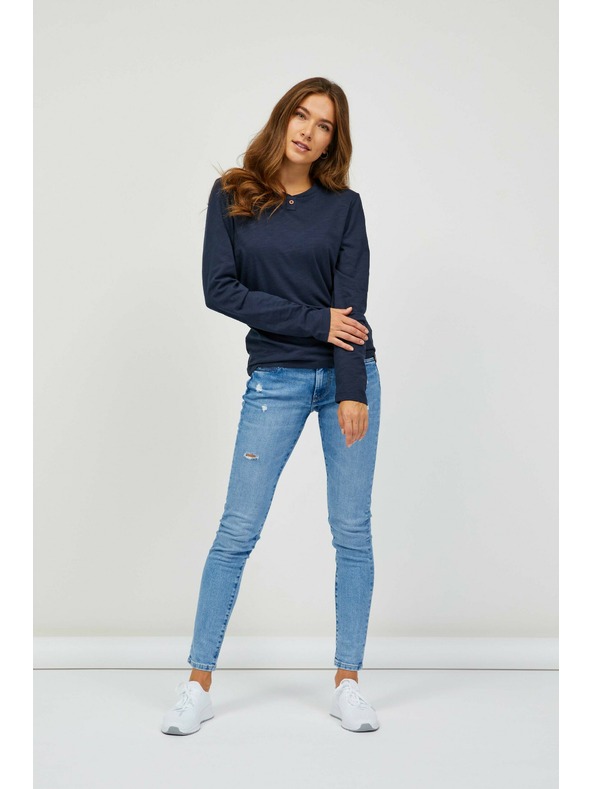 Sam 73 Tmavě modré dámské tričko s dlouhým rukávem SAM 73 Naivara