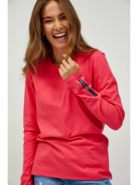 Sam 73 Tmavě růžové dámské tričko s dlouhým rukávem SAM 73 Sariol