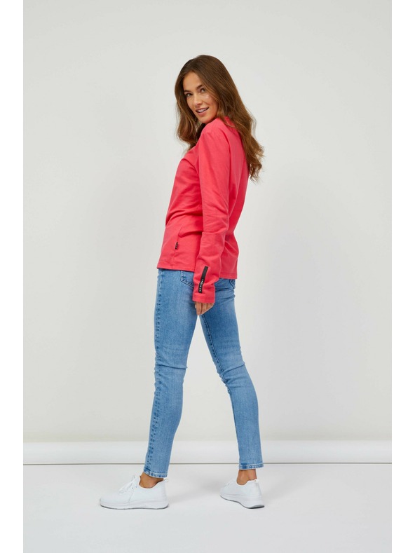 Sam 73 Tmavě růžové dámské tričko s dlouhým rukávem SAM 73 Sariol