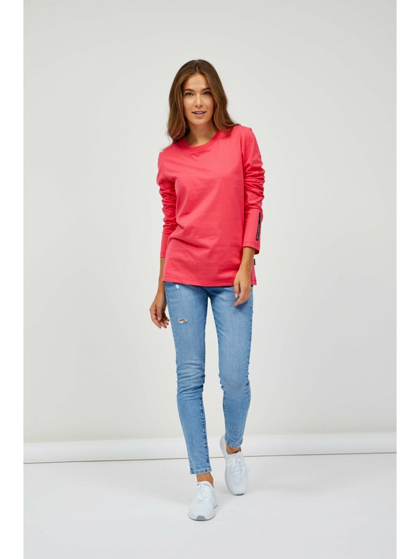 Sam 73 Tmavě růžové dámské tričko s dlouhým rukávem SAM 73 Sariol