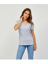 Sam 73 Světle šedé dámské žíhané tričko SAM 73 Lumiel