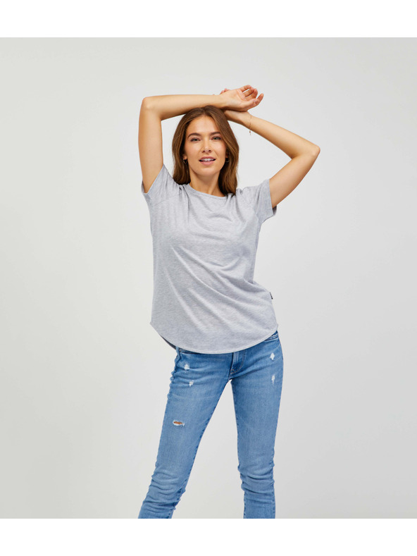 Sam 73 Světle šedé dámské žíhané basic tričko SAM 73 Asong