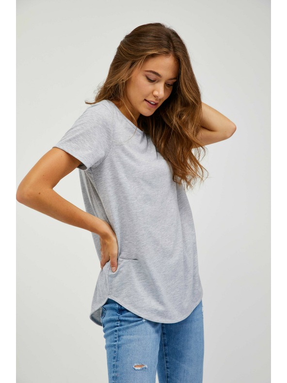 Sam 73 Světle šedé dámské žíhané basic tričko SAM 73 Asong