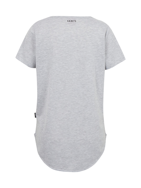 Sam 73 Světle šedé dámské žíhané basic tričko SAM 73 Asong