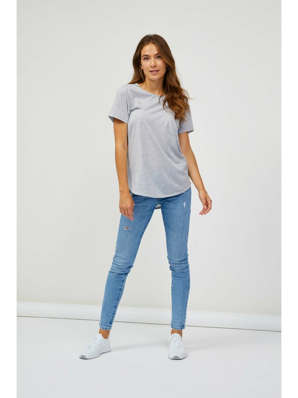Sam 73 Světle šedé dámské žíhané basic tričko SAM 73 Asong