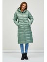 Sam 73 Světle zelený dámský prošívaný kabát s kapucí SAM 73 Kumi