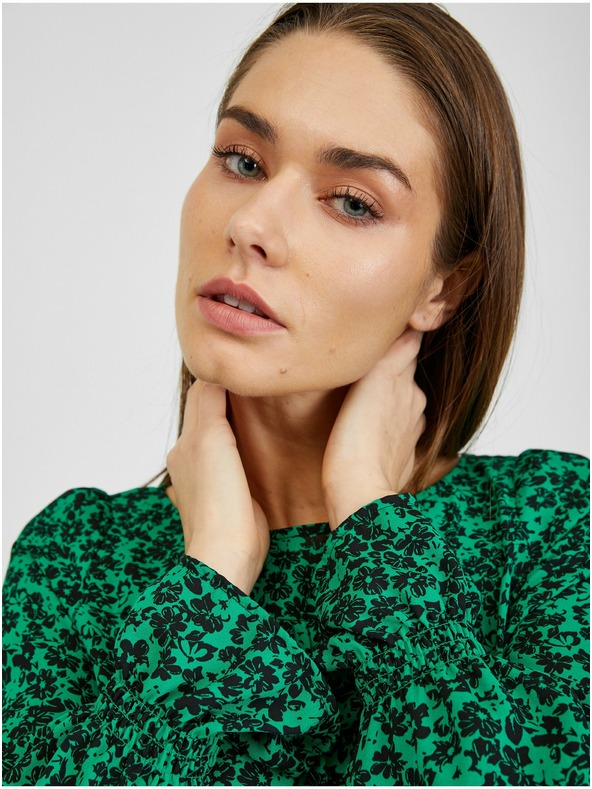 Orsay Černo-zelená dámská květovaná halenka ORSAY