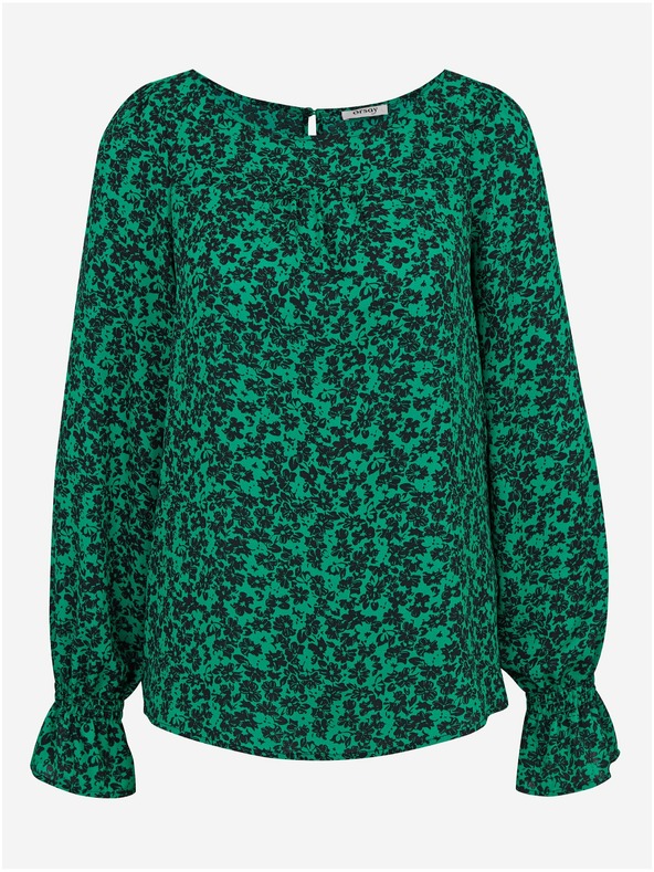 Orsay Černo-zelená dámská květovaná halenka ORSAY