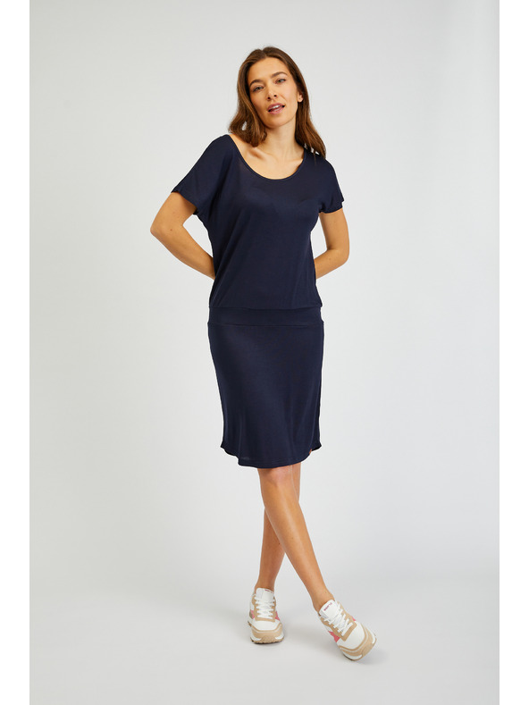 Sam 73 Tmavě modré dámské basic šaty SAM73 Corvus