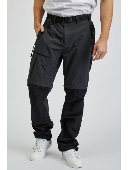 Sam 73 Černo-šedé pánské kalhoty s odepínací nohavicí SAM73 Walter