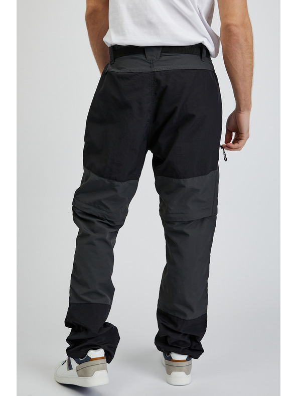 Sam 73 Černo-šedé pánské kalhoty s odepínací nohavicí SAM73 Walter