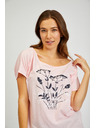 Sam 73 Světle růžové dámské tričko s potiskem SAM73 Circinus