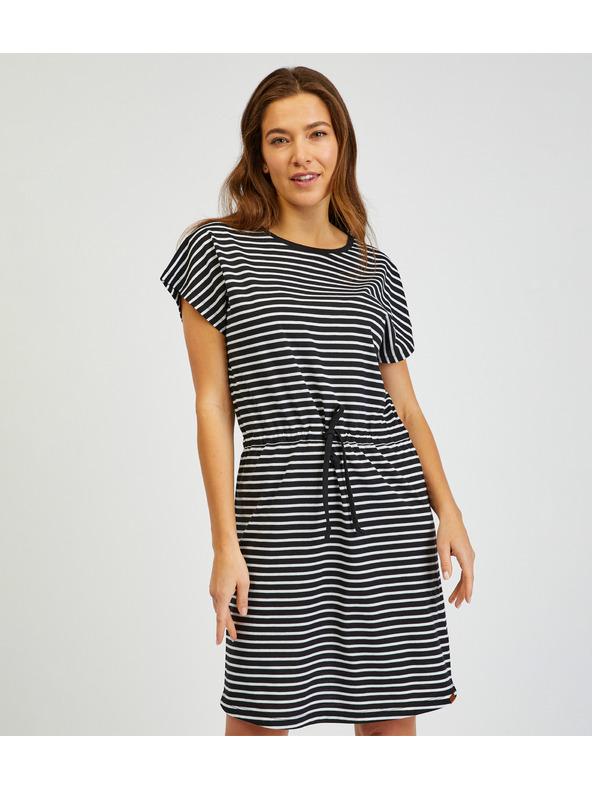 Sam 73 Bílo-černé dámské pruhované šaty SAM73 Sagitta