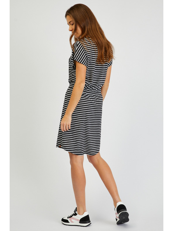 Sam 73 Bílo-černé dámské pruhované šaty SAM73 Sagitta