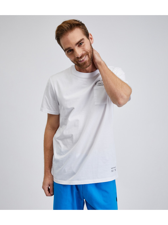 Sam 73 Bílé pánské tričko s kapsičkou SAM73 Fenaklid