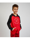 Sam 73 Černo-červená unisex dětská mikina s kapucí SAM73 Draco