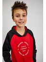 Sam 73 Černo-červená unisex dětská mikina s kapucí SAM73 Draco