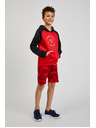 Sam 73 Černo-červená unisex dětská mikina s kapucí SAM73 Draco