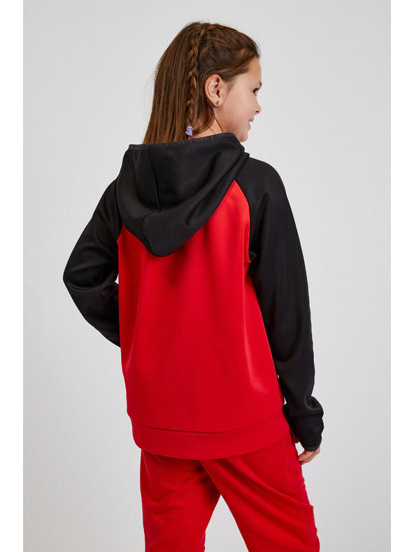 Sam 73 Černo-červená unisex dětská mikina s kapucí SAM73 Draco