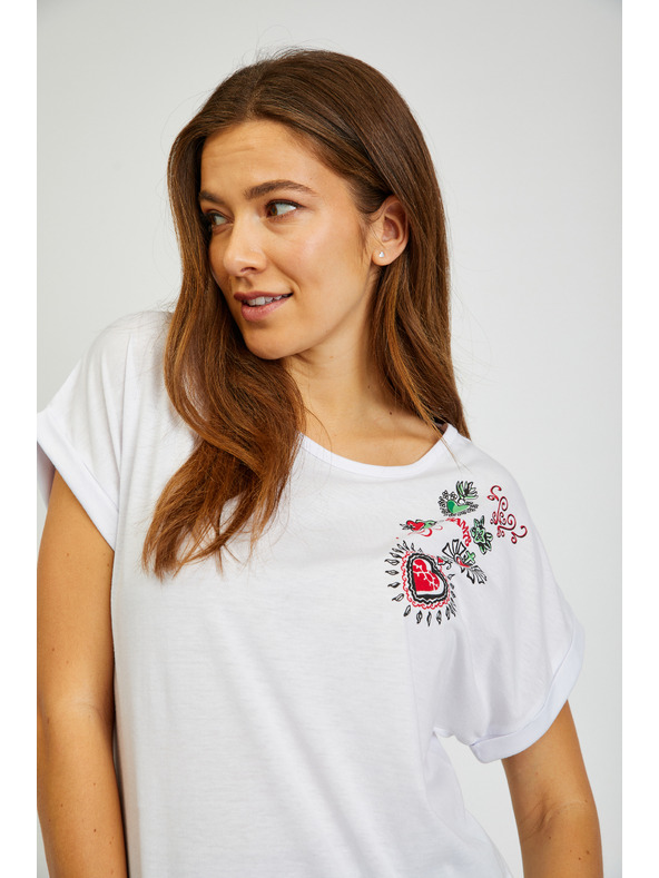 Sam 73 Bílé dámské tričko s potiskem SAM73 Bootes