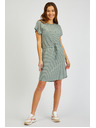 Sam 73 Bílo-zelené dámské pruhované šaty se zavazováním SAM73 Sagitta
