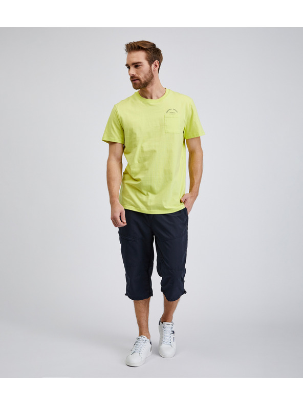 Sam 73 Žluté pánské bavlněné tričko s kapsičkou SAM73 Fenaklid