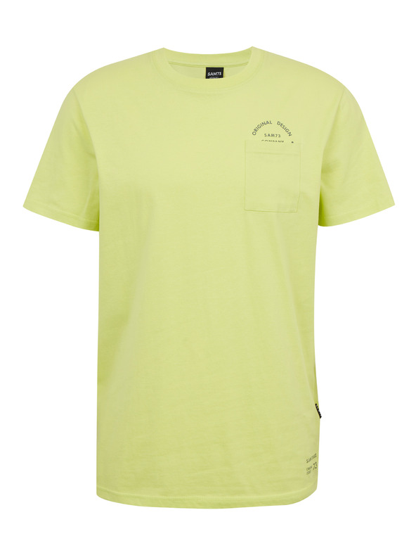 Sam 73 Žluté pánské bavlněné tričko s kapsičkou SAM73 Fenaklid