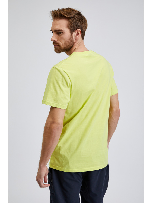 Sam 73 Žluté pánské bavlněné tričko s kapsičkou SAM73 Fenaklid