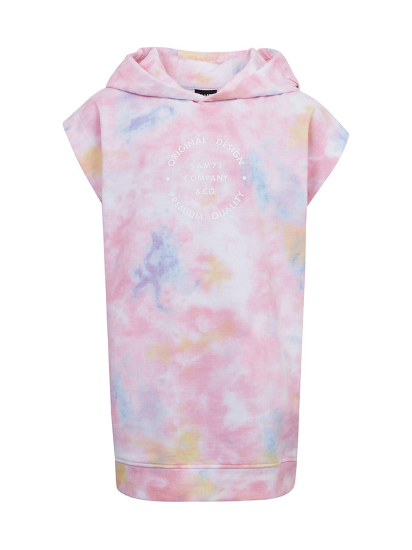 Sam 73 Modro-růžová holčičí prodloužená mikina bez rukávů  SAM73 Pyr