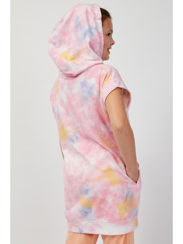 Sam 73 Modro-růžová holčičí prodloužená mikina bez rukávů  SAM73 Pyr