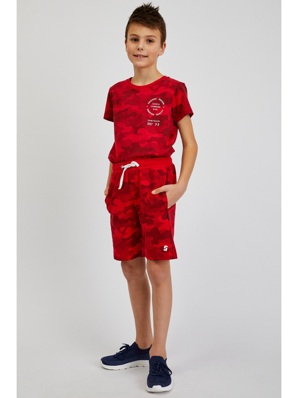 Sam 73 Červené klučičí teplákové army kraťasy SAM73 Jerem