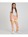 Sam 73 Růžovo-oranžové holčičí vzorované tepláky SAM73 Jargon