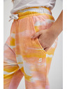 Sam 73 Růžovo-oranžové holčičí vzorované tepláky SAM73 Jargon