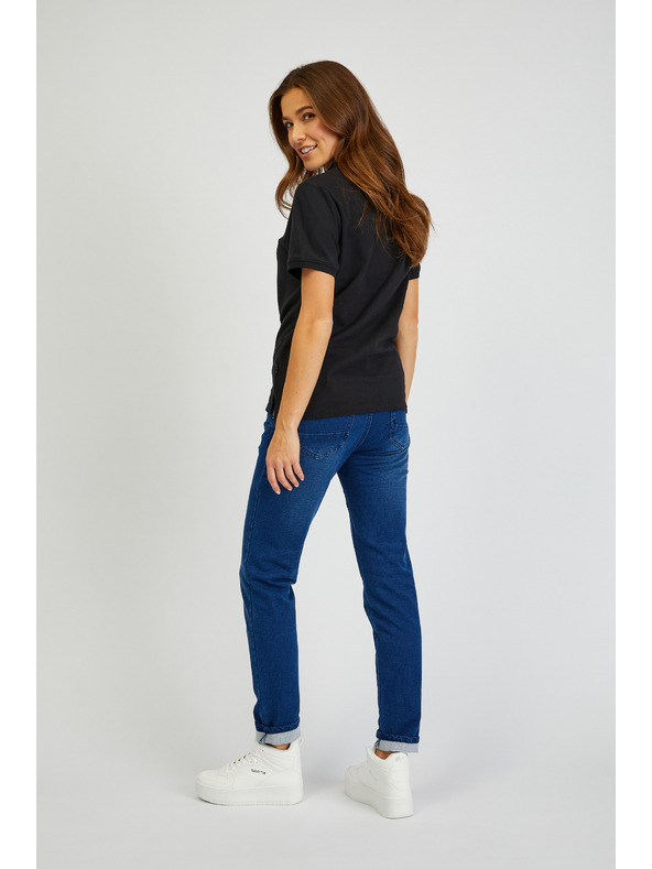 Sam 73 Černé dámské bavlněné polo tričko SAM73 Hydra