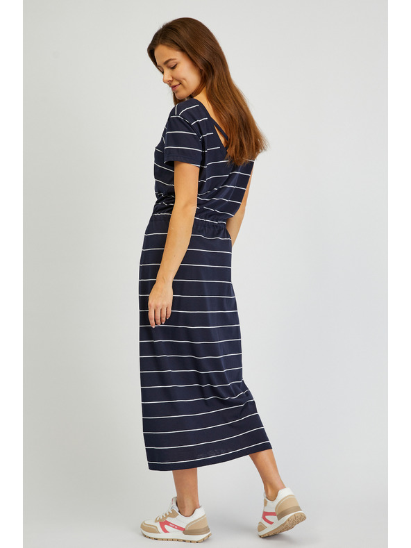 Sam 73 Tmavě modré dámské pruhované šaty SAM73 Columba