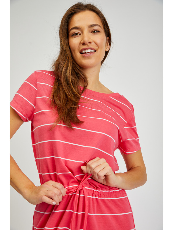 Sam 73 Červené dámské pruhované šaty SAM73 Columba