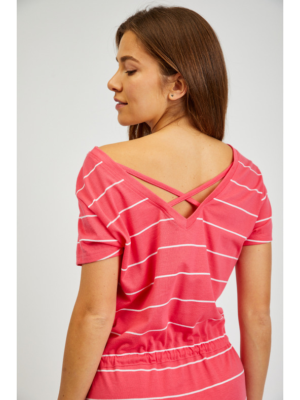 Sam 73 Červené dámské pruhované šaty SAM73 Columba