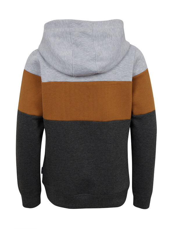 Sam 73 Šedo-hnědá klučičí mikina s kapucí SAM 73 Leael