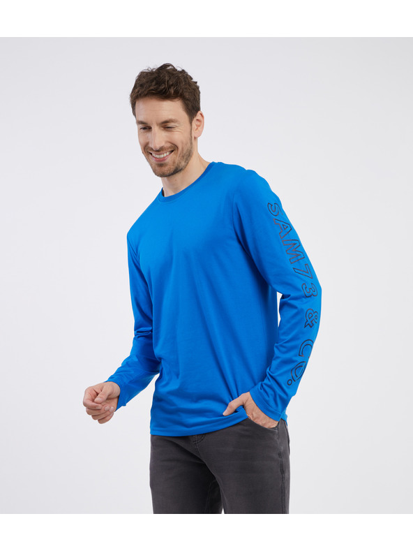 Sam 73 Modré pánské tričko s dlouhým rukávem SAM 73 Regulus